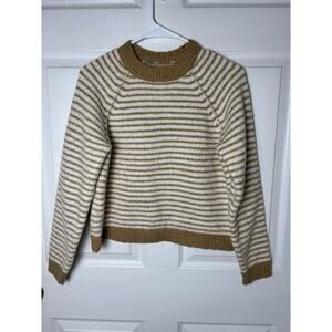 American Eagle Mustard Yellow And Cream Sweater Size Small6